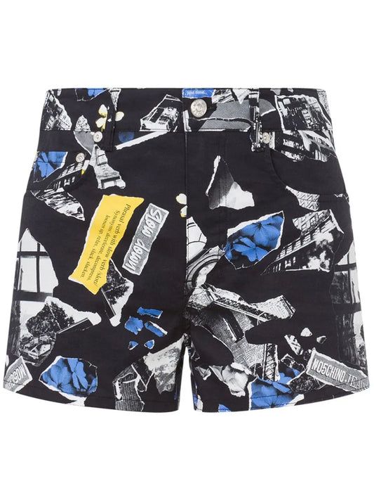 Newspaper Clipping-Print Shorts