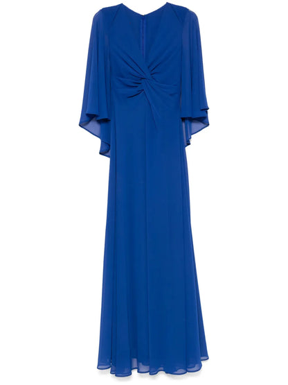 Knot-Detail Cape Gown