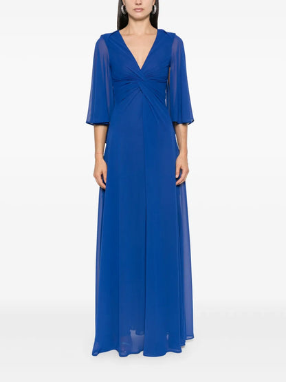 Knot-Detail Cape Gown