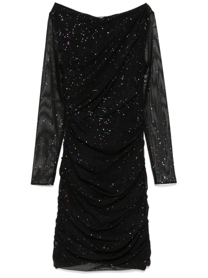 Glitter-Detailed Mini Dress
