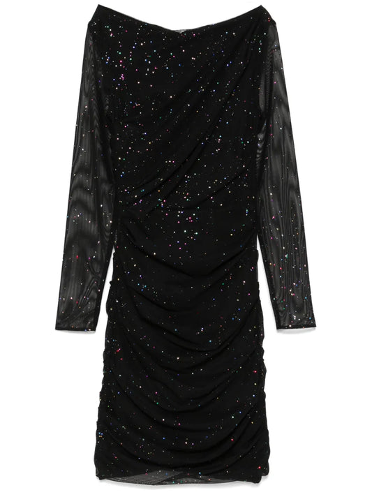 Glitter-Detailed Mini Dress