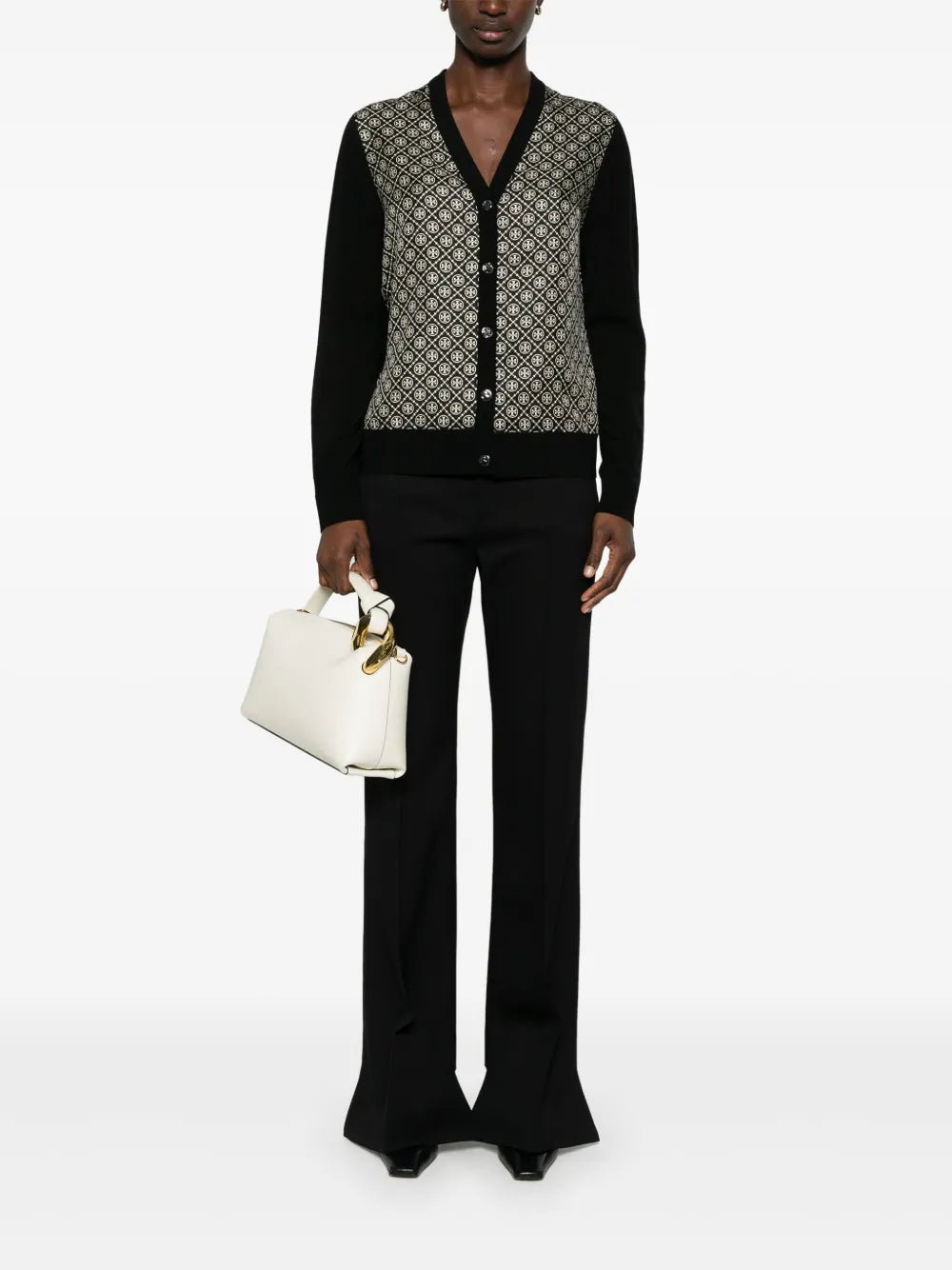 Monogram-Print Cardigan
