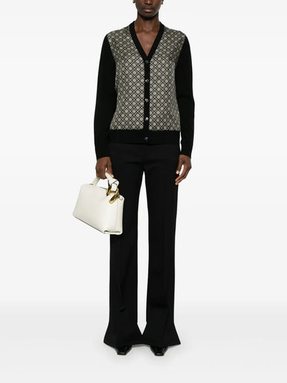 Monogram-Print Cardigan