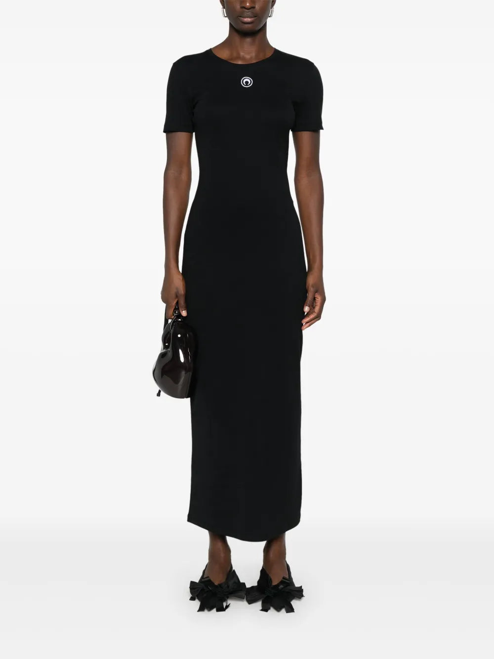 Crescent Moon-Embroidery Maxi Dress