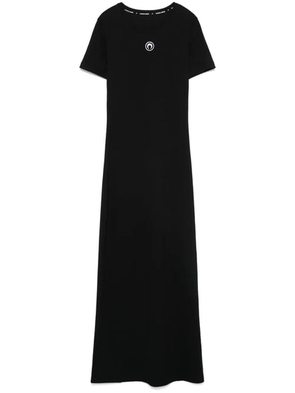 Crescent Moon-Embroidery Maxi Dress