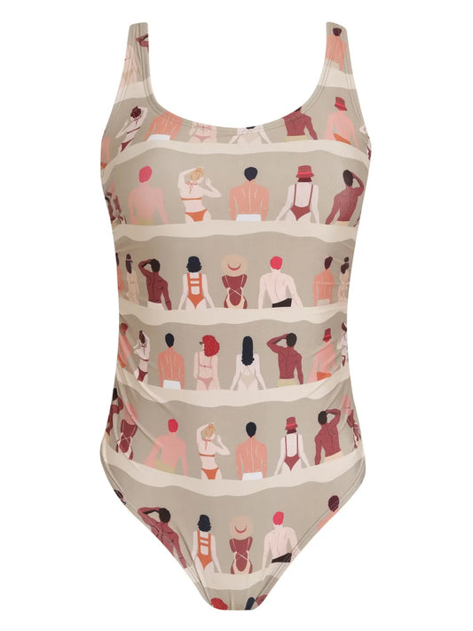 Graphic-Print Swimming Suit