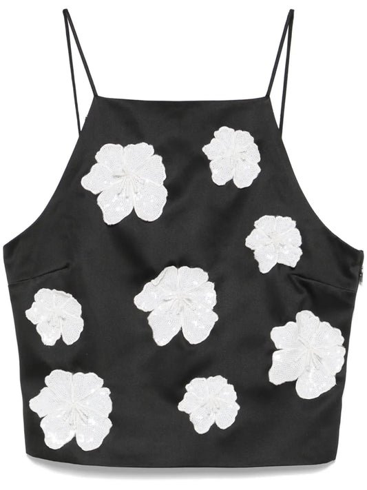 Flower Satin Top