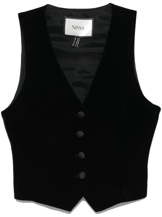 Velvet V-Neck Waistcoat