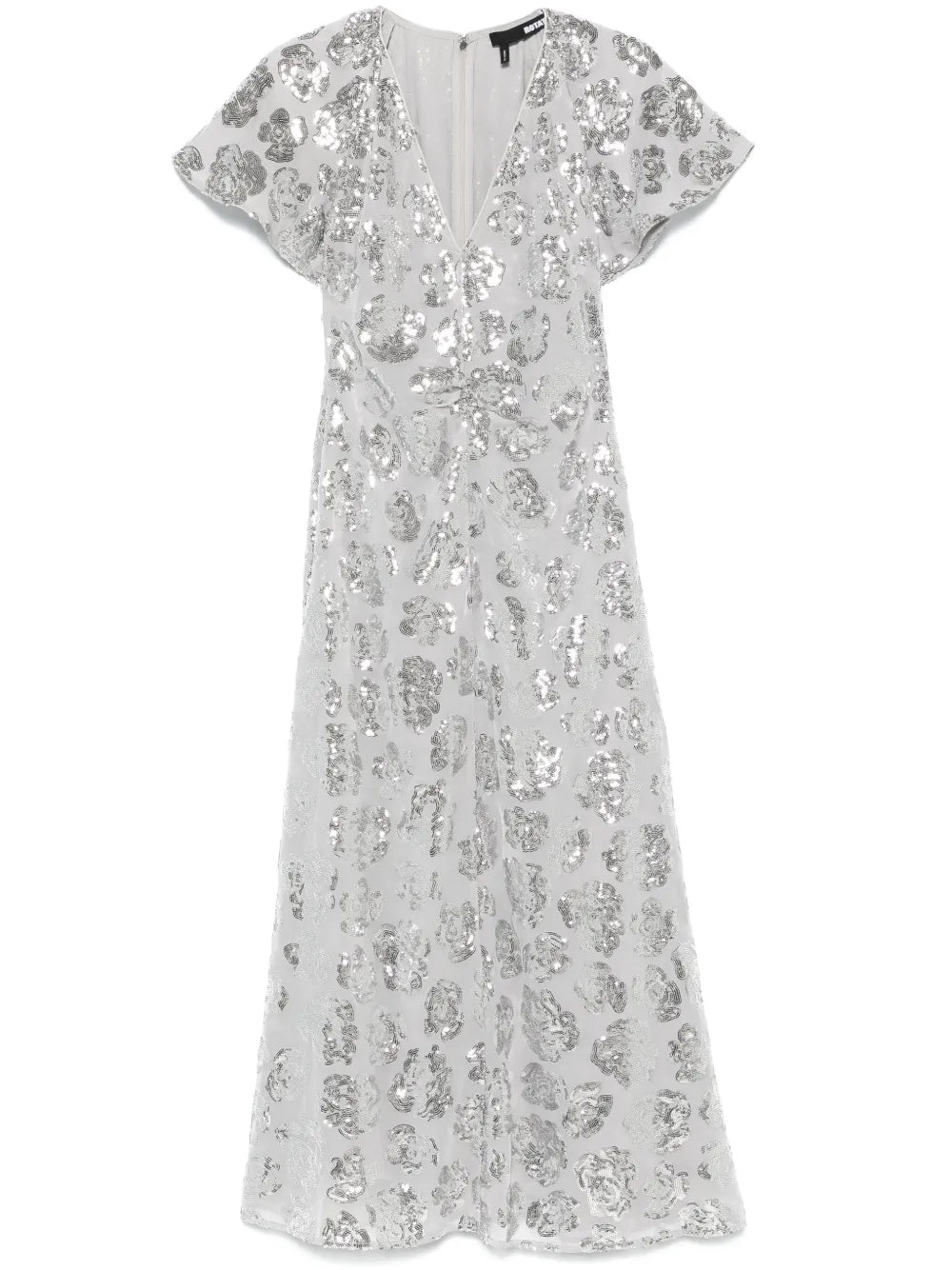 Sequin-Embellished Chiffon Midi Dress