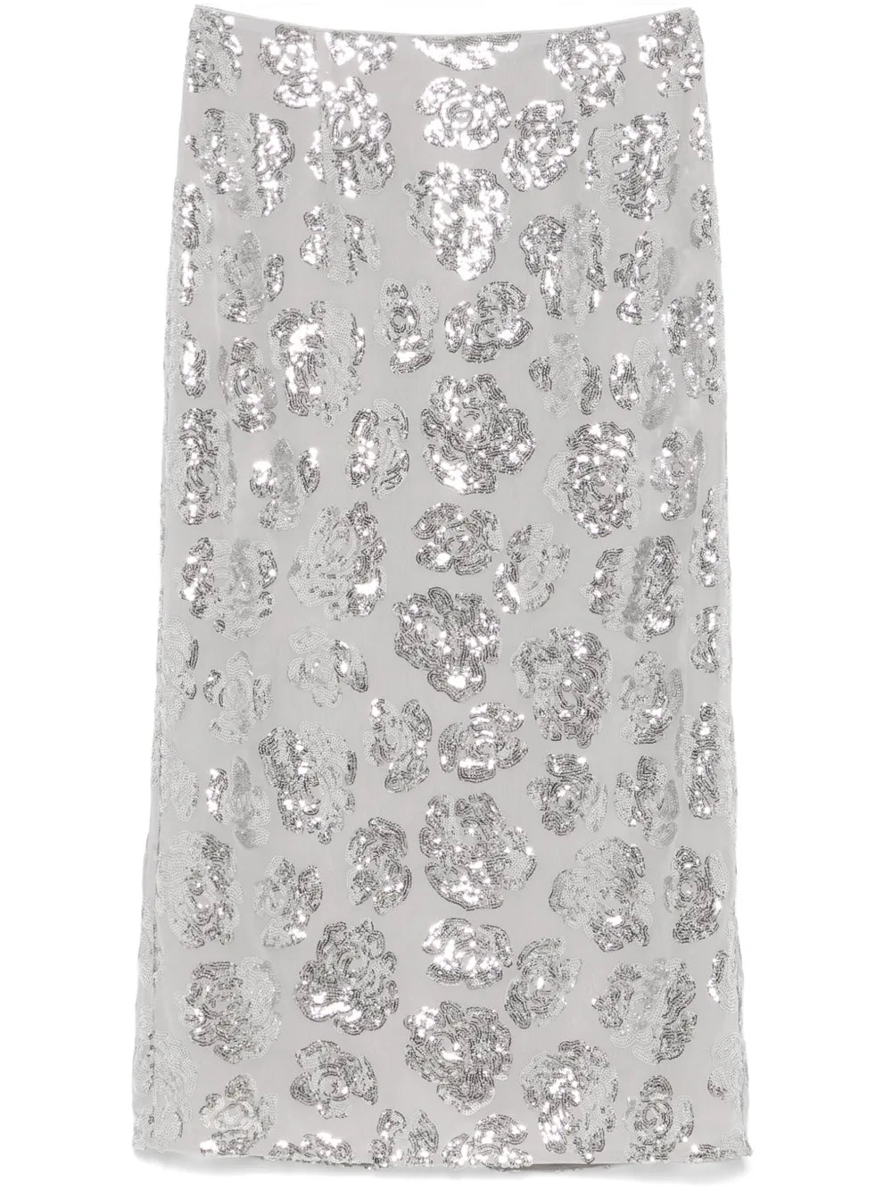 Sequin Chiffon Midi Skirt