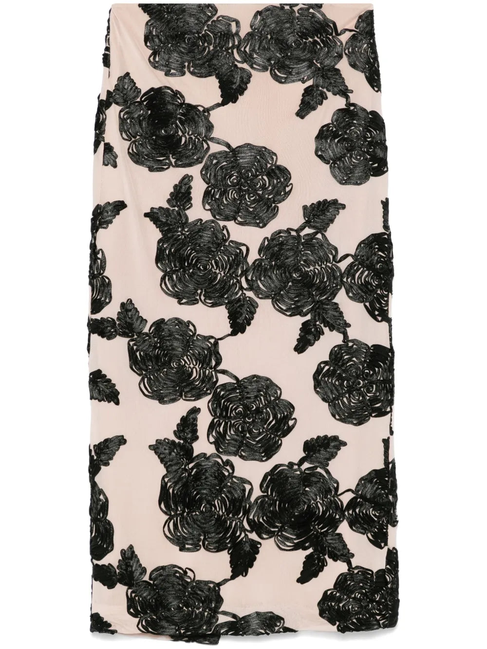 Flower Mesh Midi Skirt