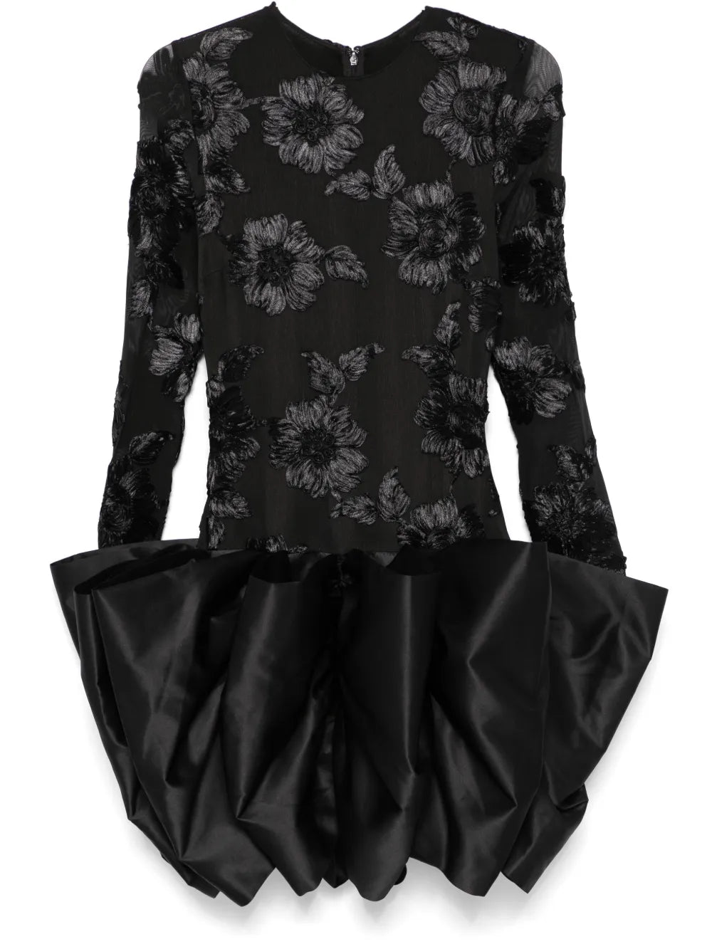 Floral-Embroidered Mini Dress