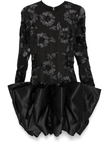 Floral-Embroidered Mini Dress