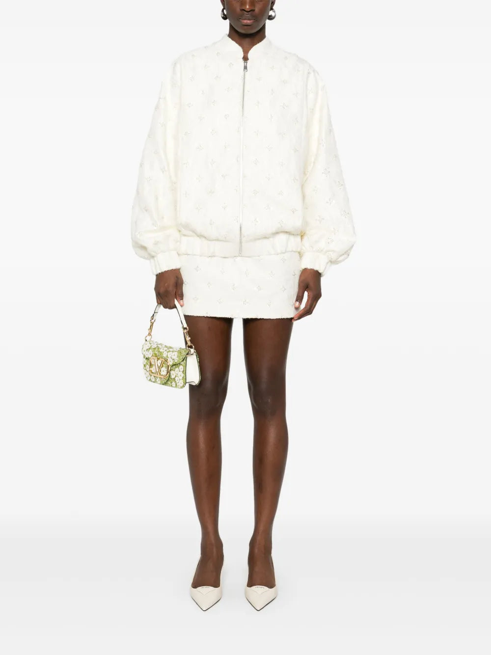 Embroidered Jacquard Mini Skirt