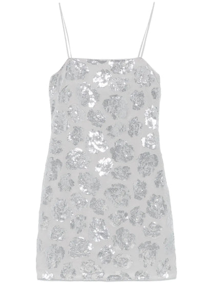 Sequinned Chiffon Mini Dress