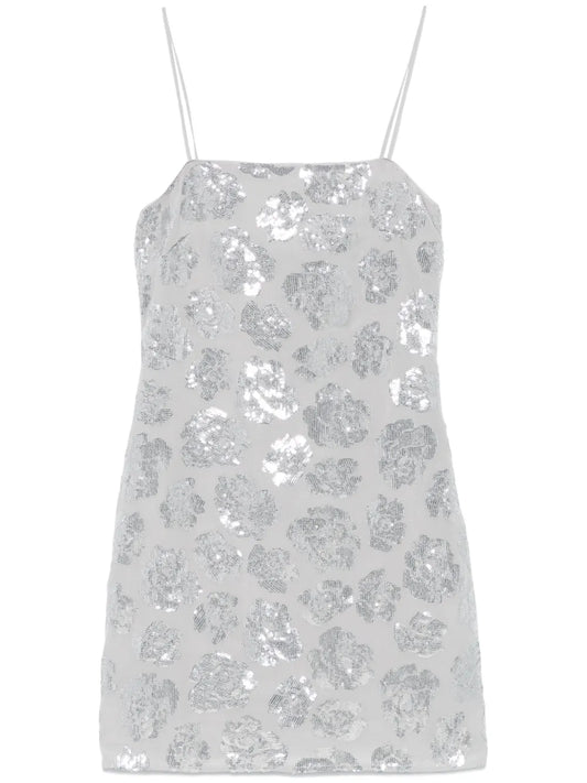 Sequinned Chiffon Mini Dress