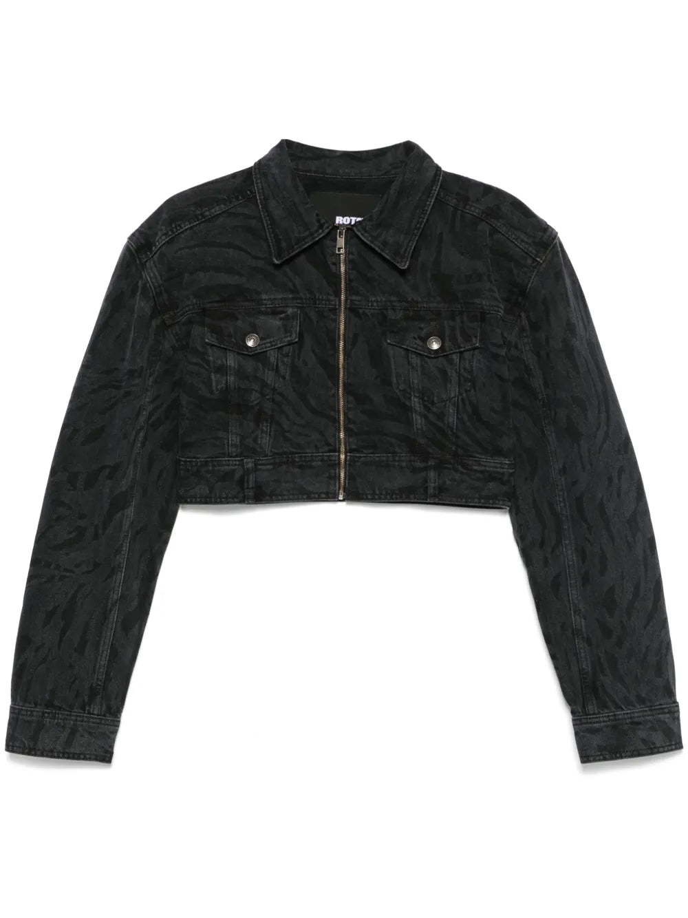 Zebra-Print Denim Jacket