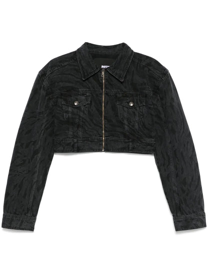 Zebra-Print Denim Jacket