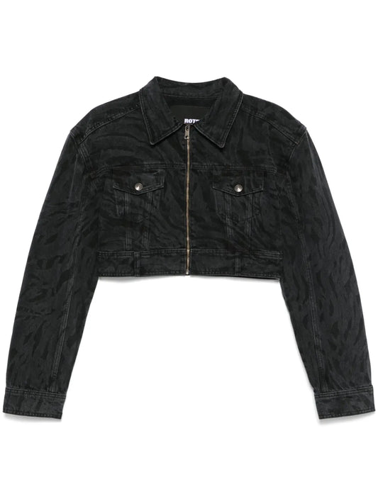 Zebra-Print Denim Jacket