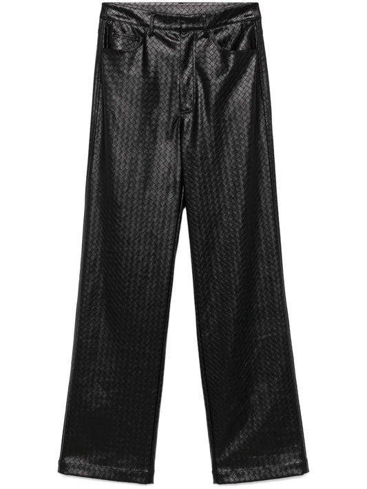 Braided Straight-Leg Trousers