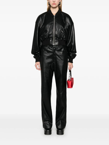 Braided Straight-Leg Trousers