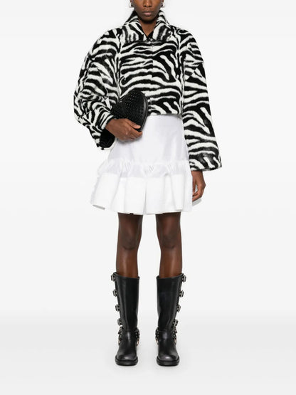 Zebra-Print Faux-Fur Jacket