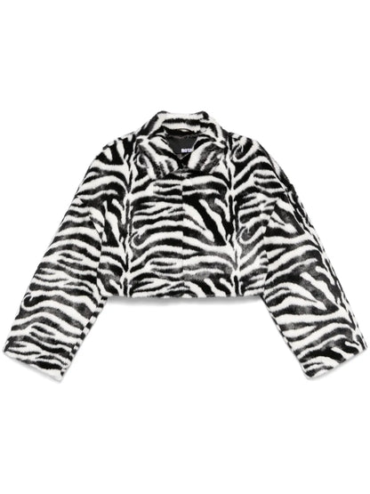 Zebra-Print Faux-Fur Jacket