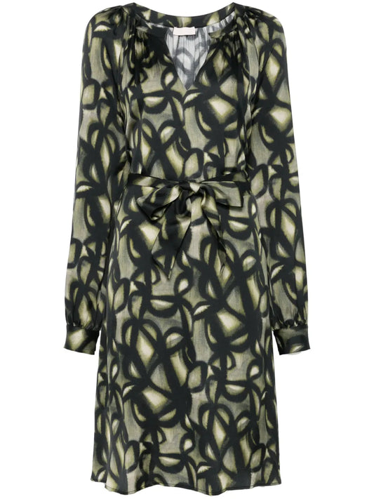 Printed Satin Mini Dress