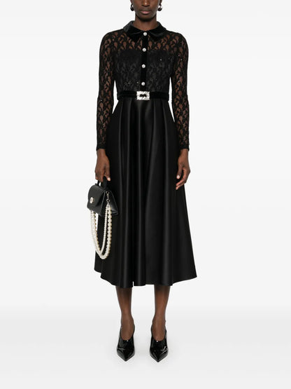 Crystal-Embellished Taffeta Midi Dress