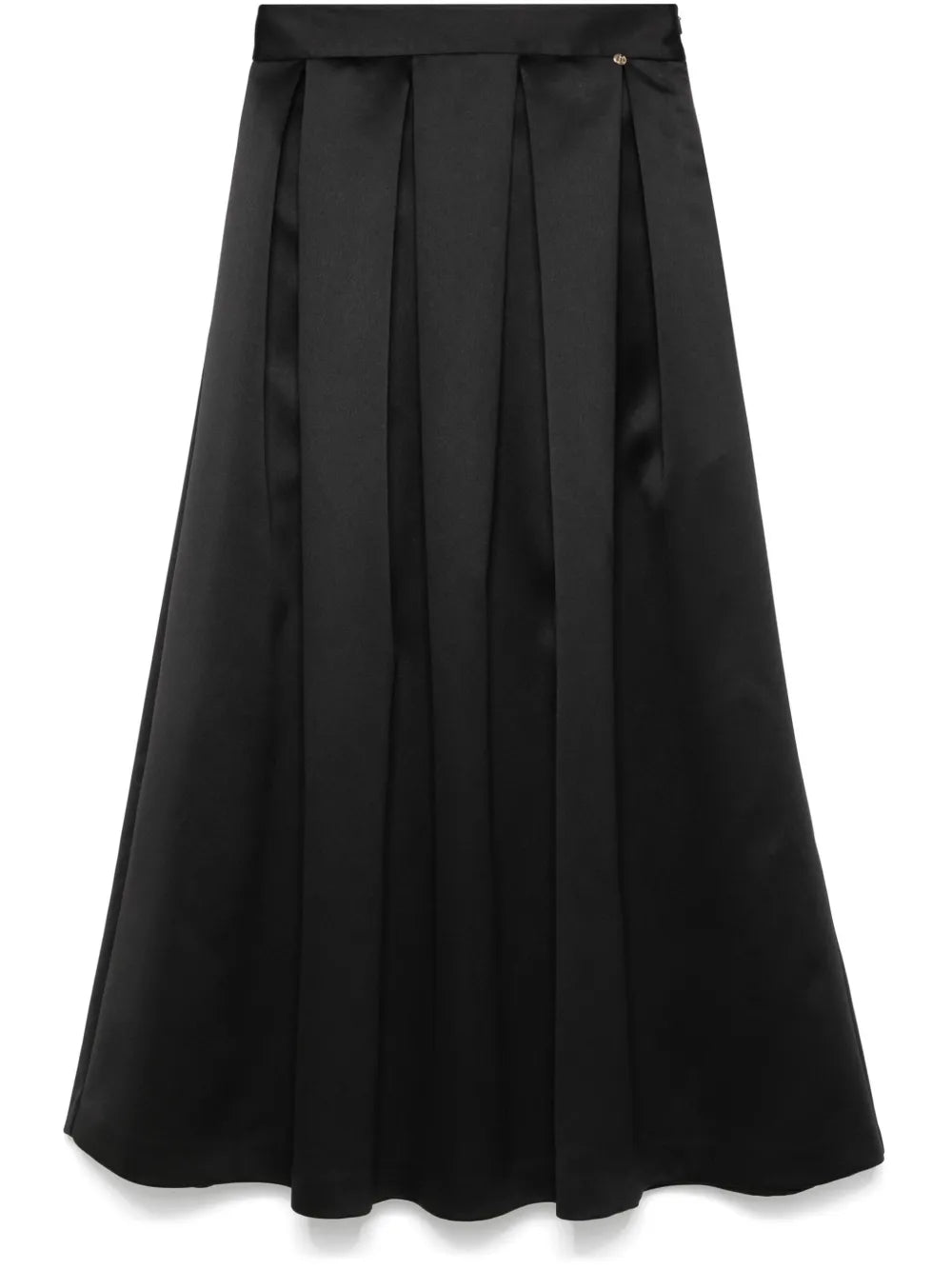High-Waist Satin Midi Skirt
