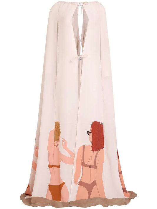 Printed Silk Cape