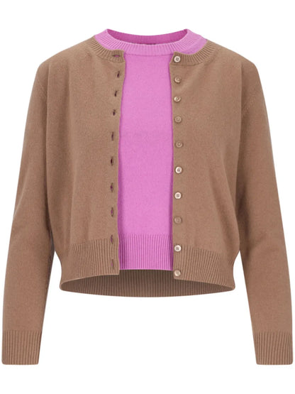 Cashmere Cardigan And Top Set
