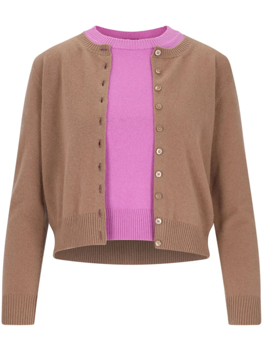 Cashmere Cardigan And Top Set