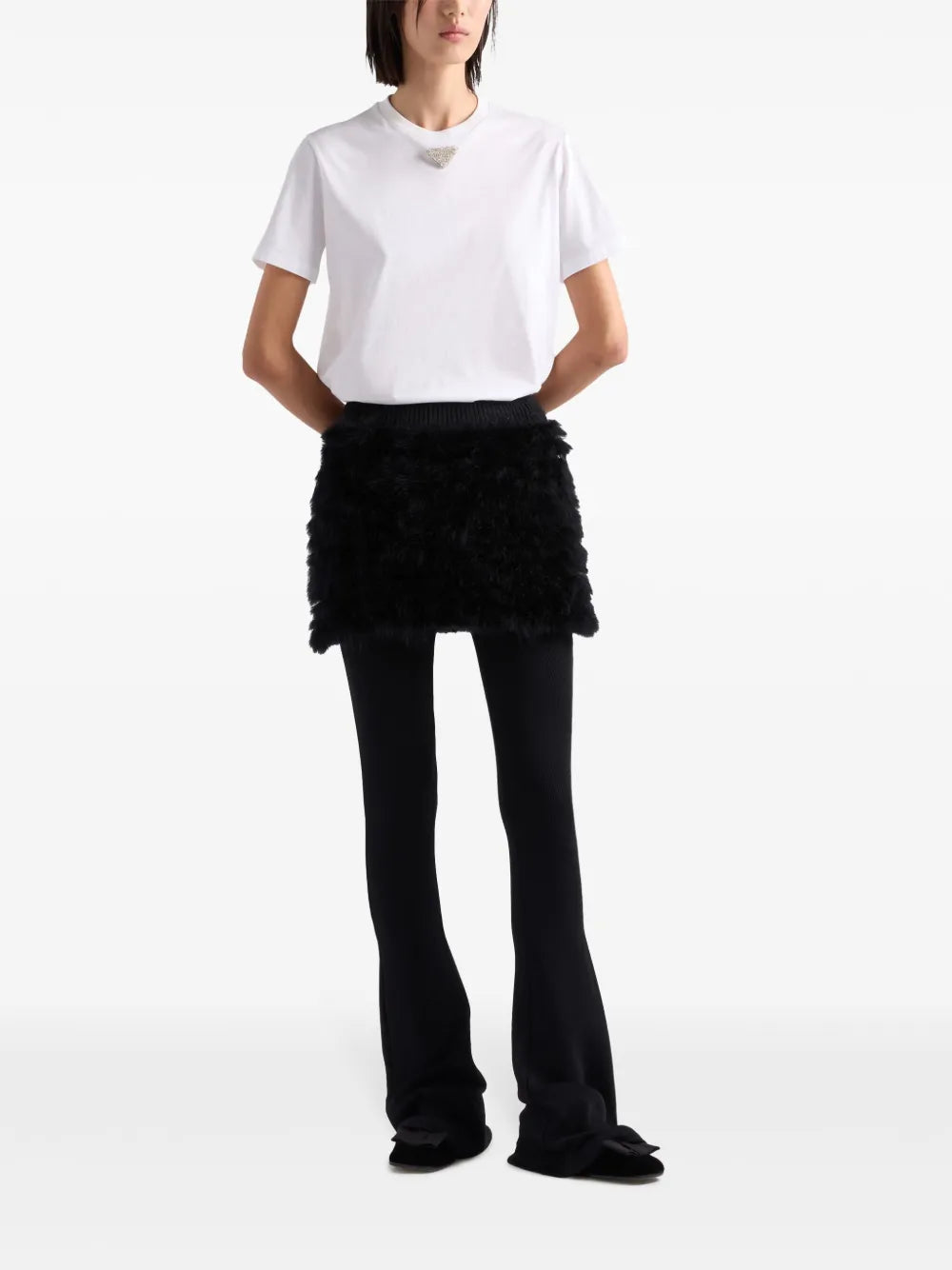 Triangle-Embroidered T-Shirt