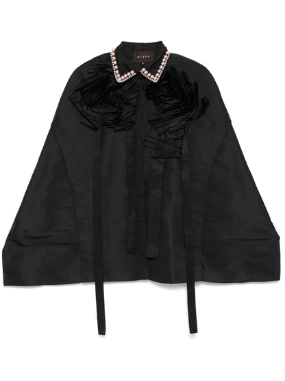 Floral Pleated Poncho