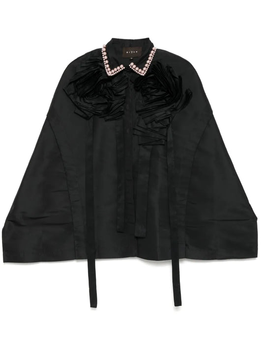 Floral Pleated Poncho
