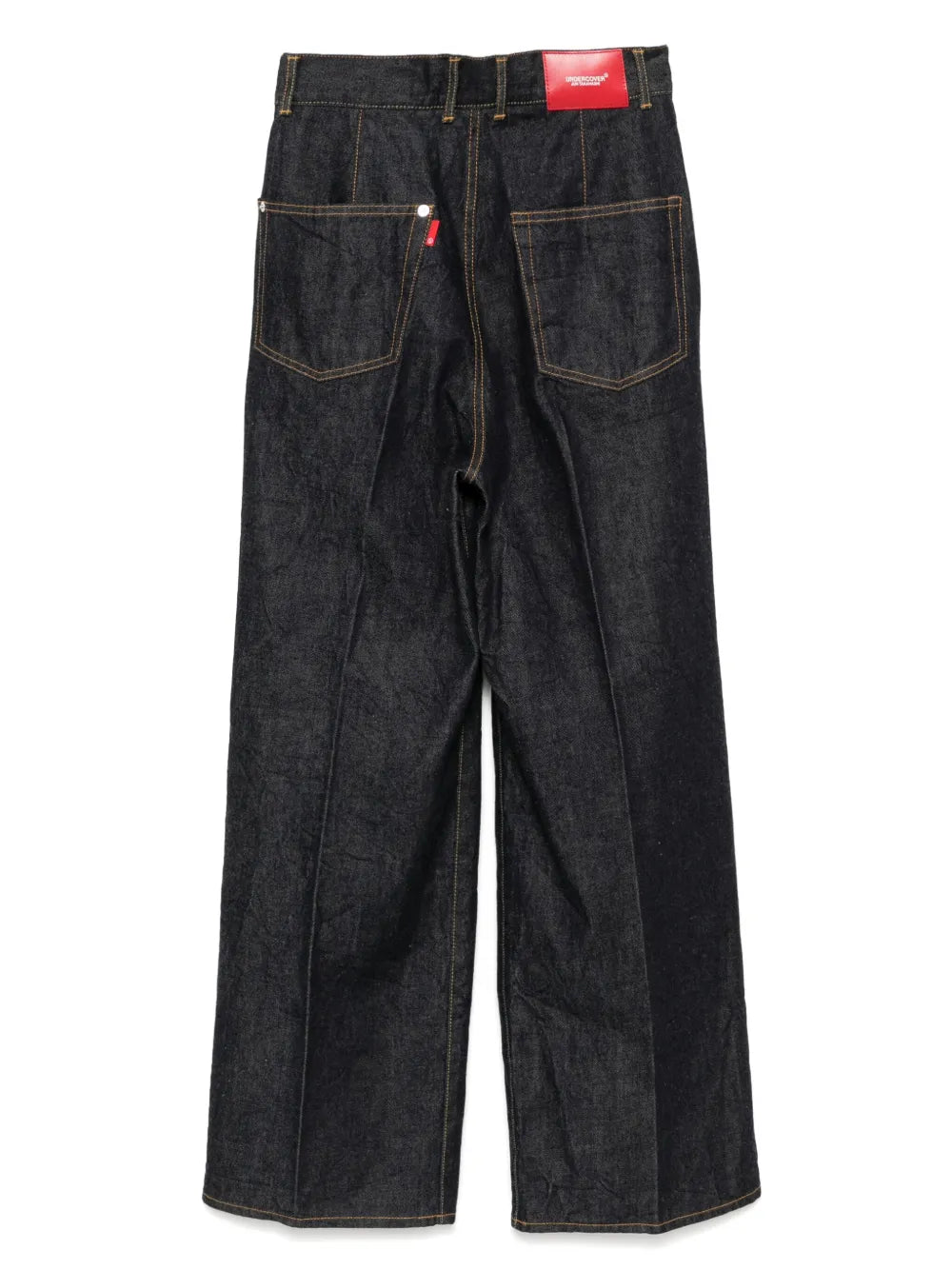 Pleated Straight-Leg Jeans