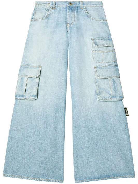 Wide-Leg Cargo Jeans