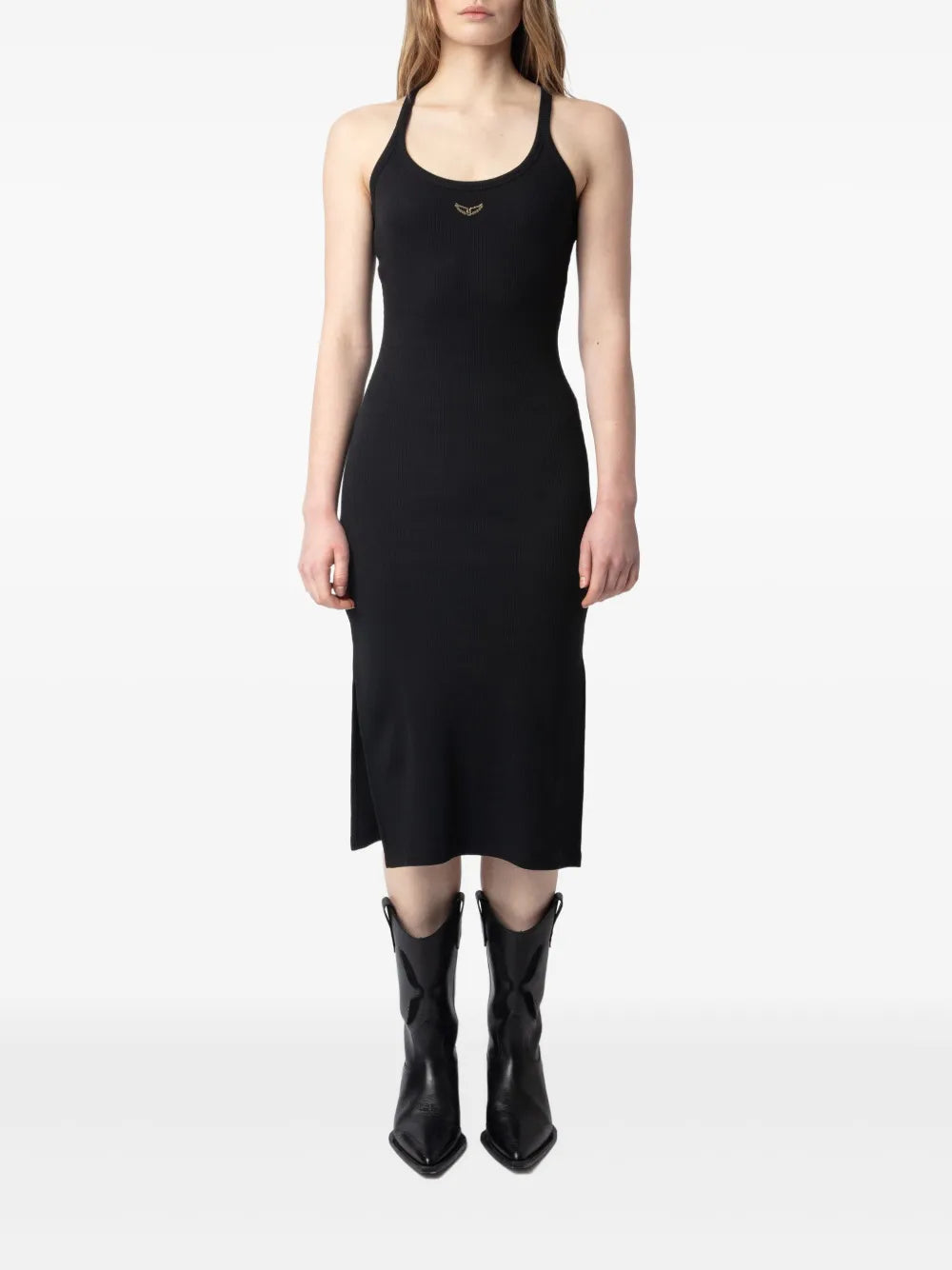 Fine-Ribbed Midi Dress