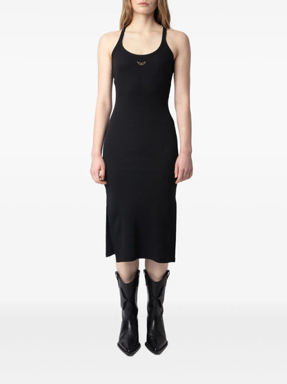 Fine-Ribbed Midi Dress