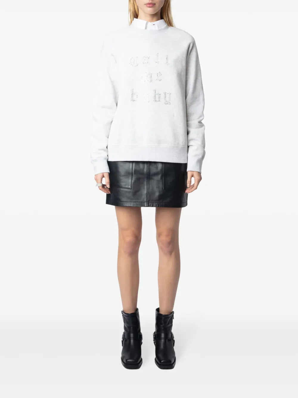 Rhinestone-Embellished Sweatshirt