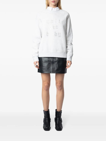 Rhinestone-Embellished Sweatshirt