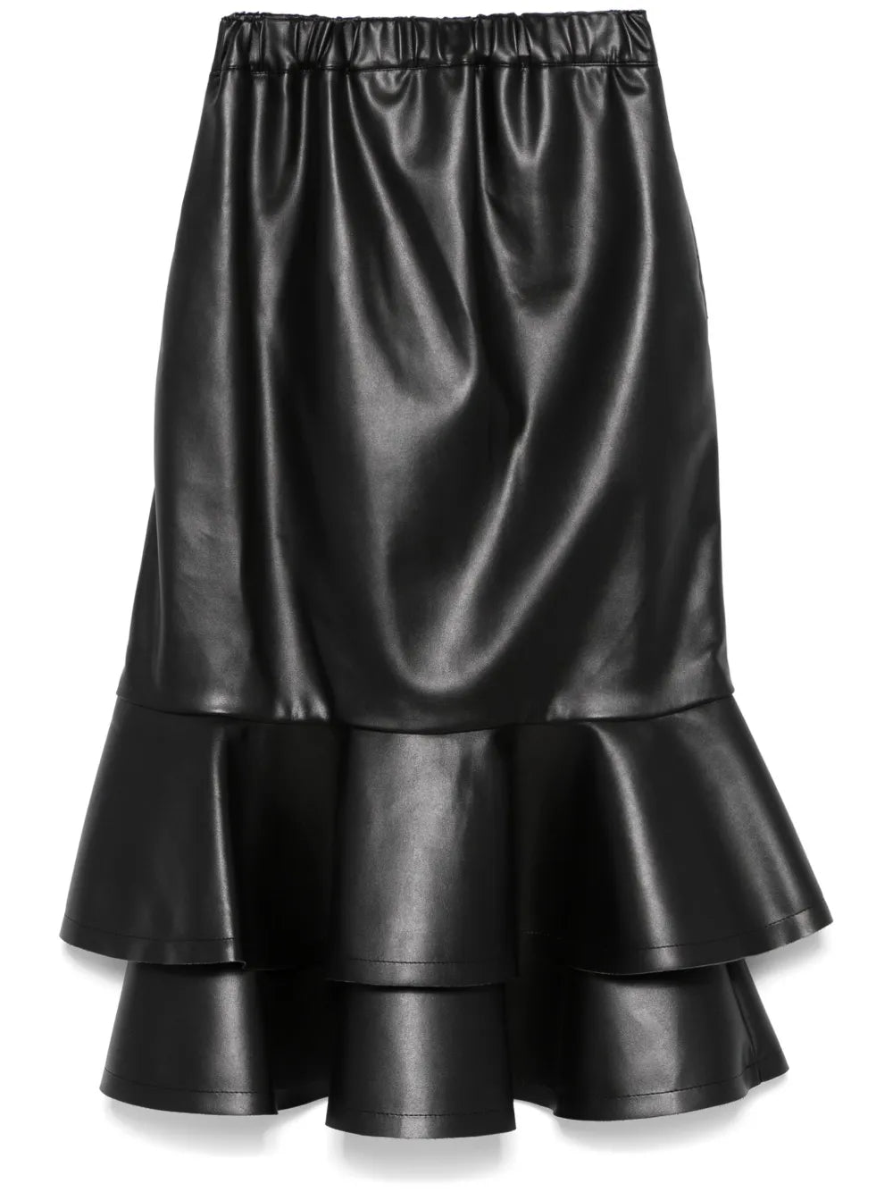 Ruffle-Hem Midi Skirt