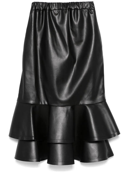 Ruffle-Hem Midi Skirt