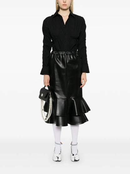 Ruffle-Hem Midi Skirt