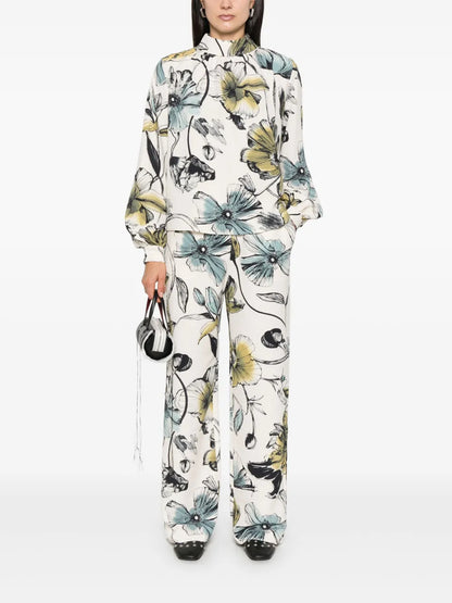 Floral-Print Trousers