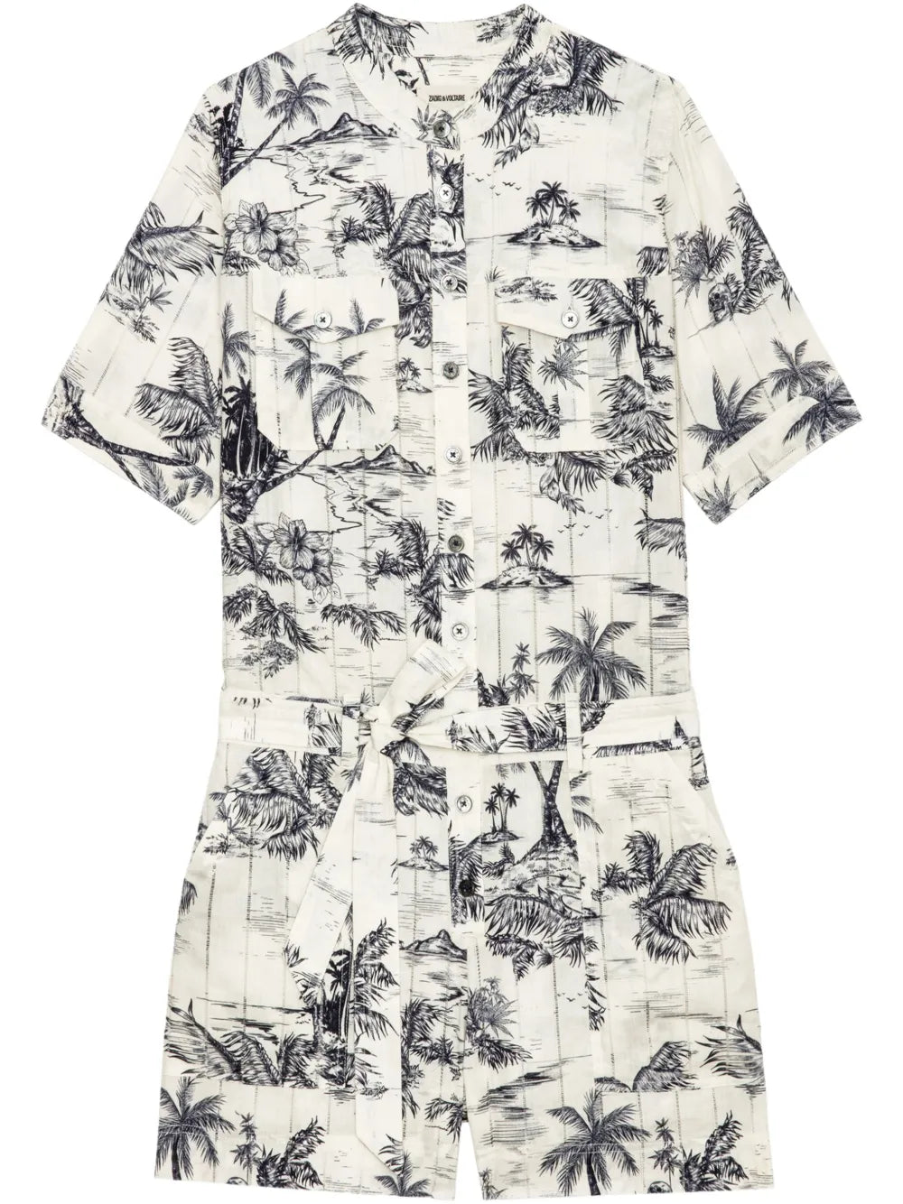 Tropical Island-Print Playsuit