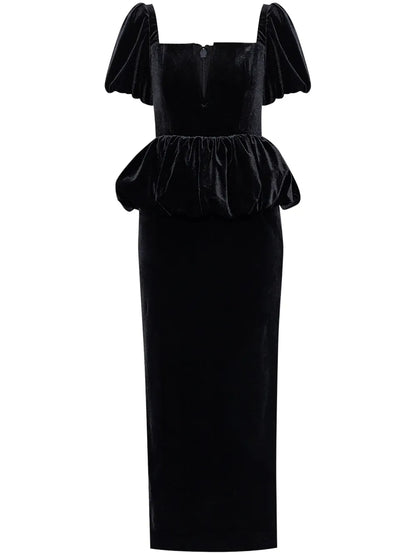 Velvet Peplum Dress