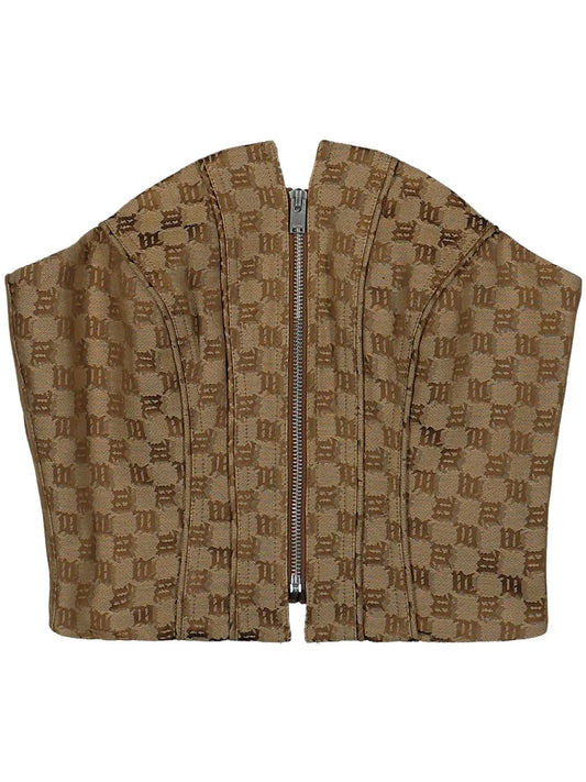 Jacquard Monogram Corset Top