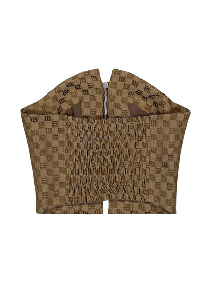 Jacquard Monogram Corset Top